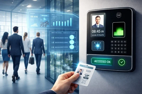 Controllo accessi e rilevazione presenze in azienda con terminale e badge