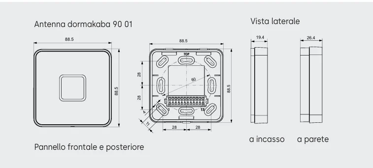 Disegno antenna 9001 di controllo accessi Disegno antenna 9001 di controllo accessi