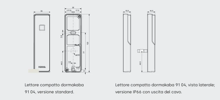 Disegno lettore 91 04 di controllo accessi Disegno lettore 91 04 di controllo accessi
