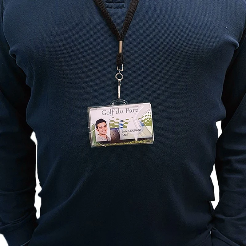 Porta badge rigido 2 in 1 trasparente