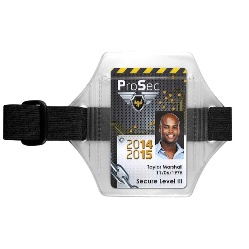 Porta badge da braccio con elastico regolabile nero