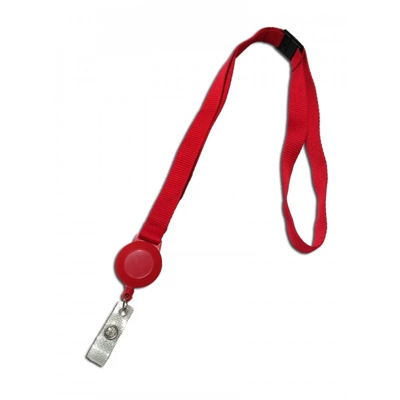 Cordino porta badge da 15 mm rosso