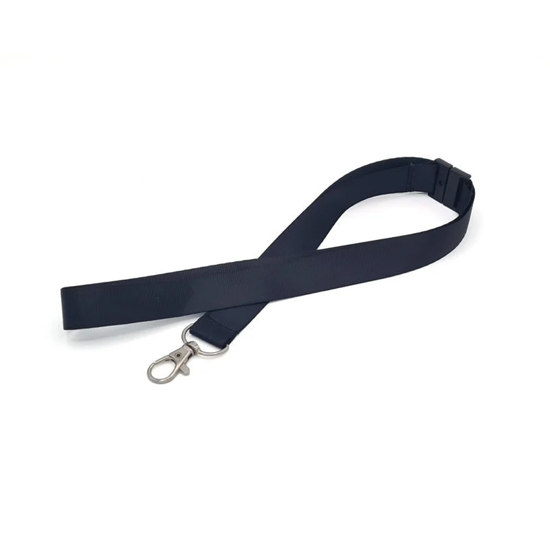 Cordino da 20 mm nero con dispositivo di sicurezza e gancio in metallo
