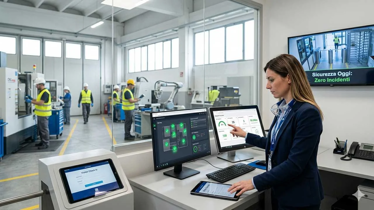 Sistema per la copertura a 360 gradi per la sicurezza sul lavoro in azienda