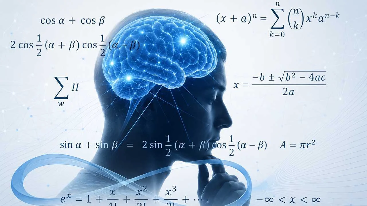 Perché esistiamo - cervello umano con formule