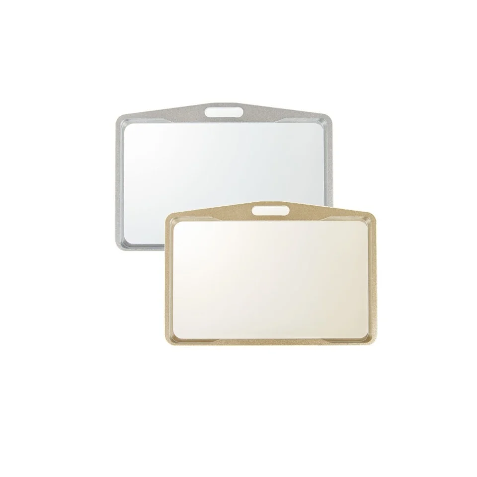 porta badge colore rame o argento trasparente orizzontale