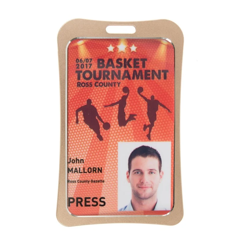 porta badge colore rame trasparente verticale
