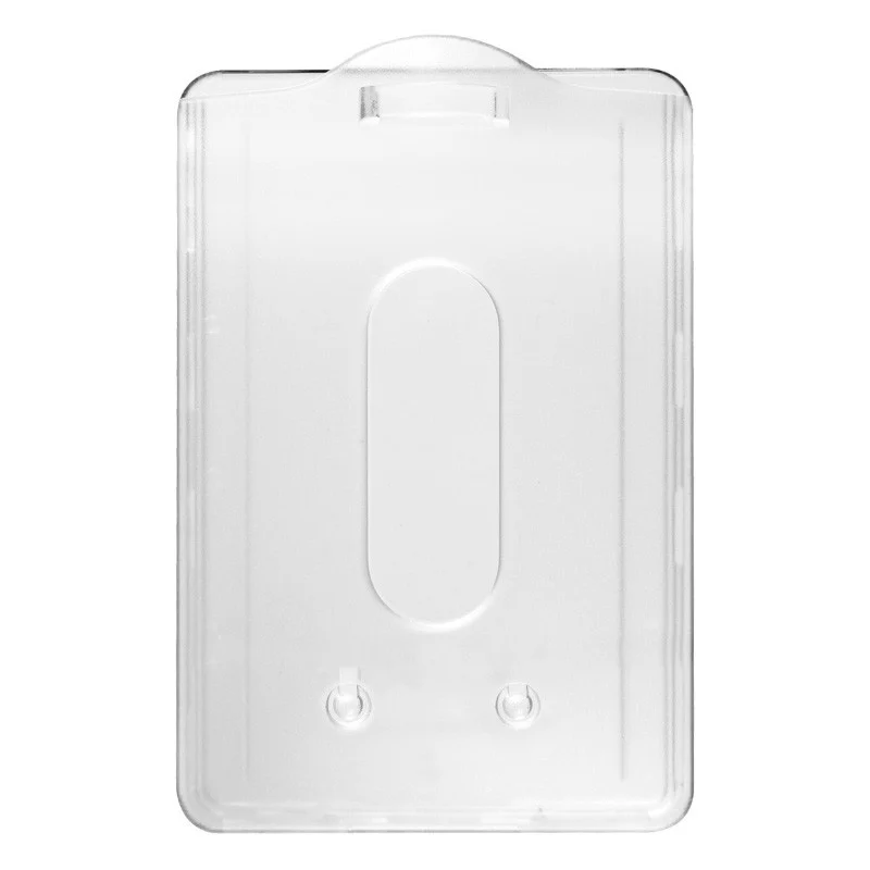 Porta badge con 1 lato trasparente e 1 lato satinato Porta badge con 1 lato trasparente e 1 lato satinato
