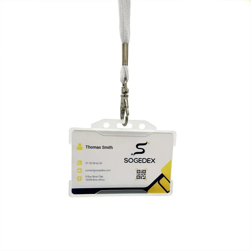 Porta badge in plastica biodegradabile per 1 tessera