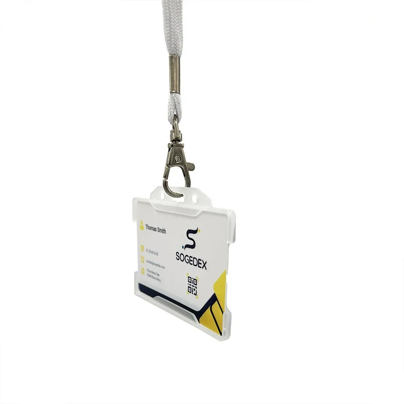 Porta badge in plastica biodegradabile per 1 tessera