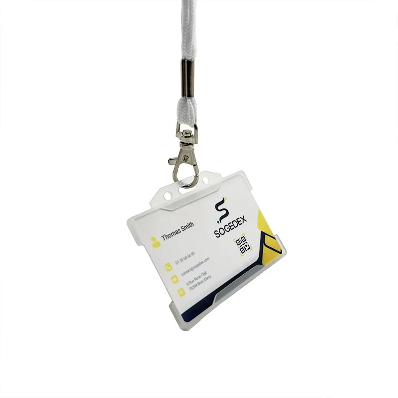 Porta badge in plastica biodegradabile per 1 tessera