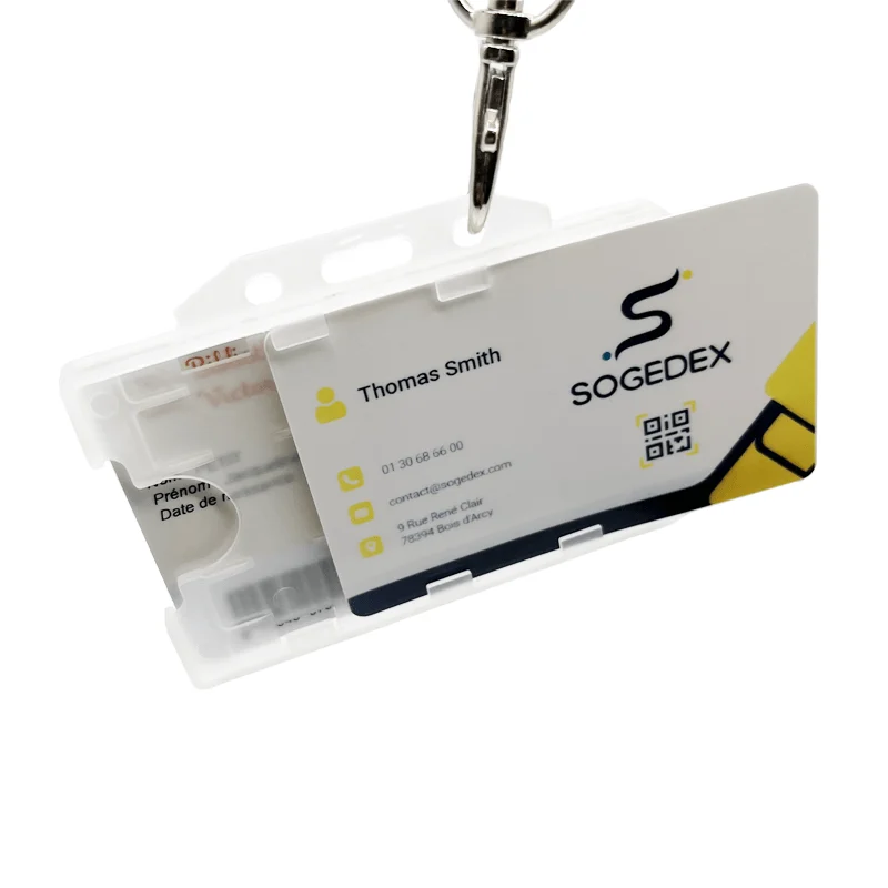 Porta badge in pvc biodegradabile per 2 tessere