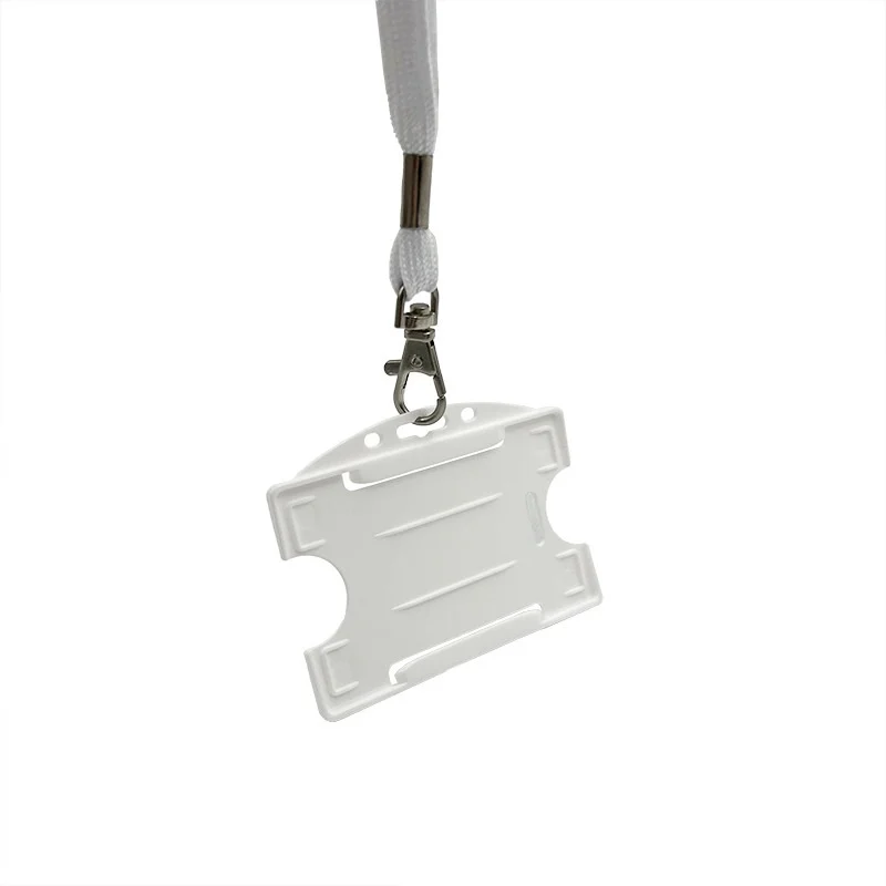 Porta badge aperto per una tessera bianco