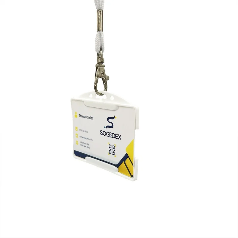 Porta badge aperto per una tessera bianco