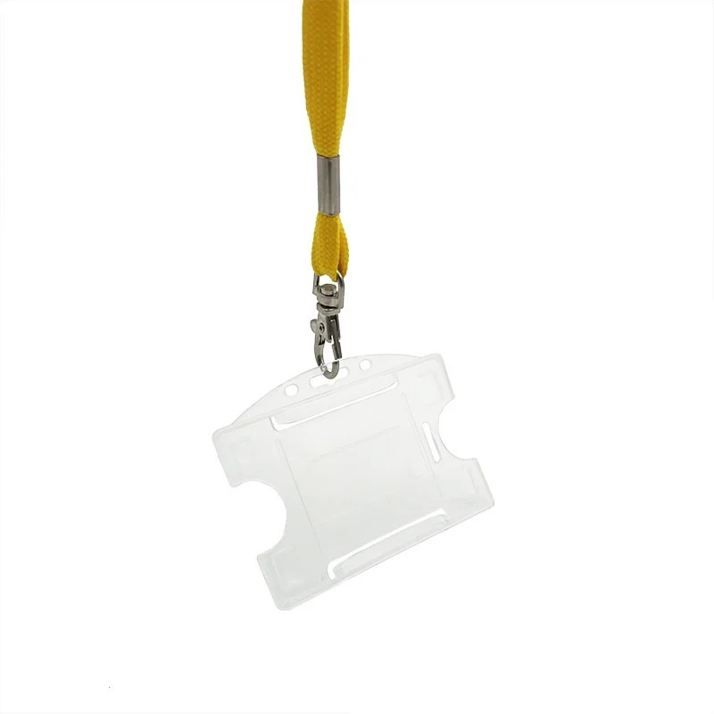 Porta badge aperto per una tessera trasparente