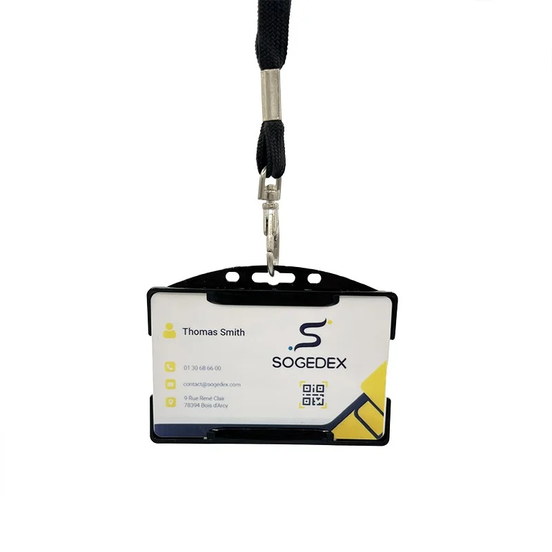 Porta badge aperto per una tessera nero