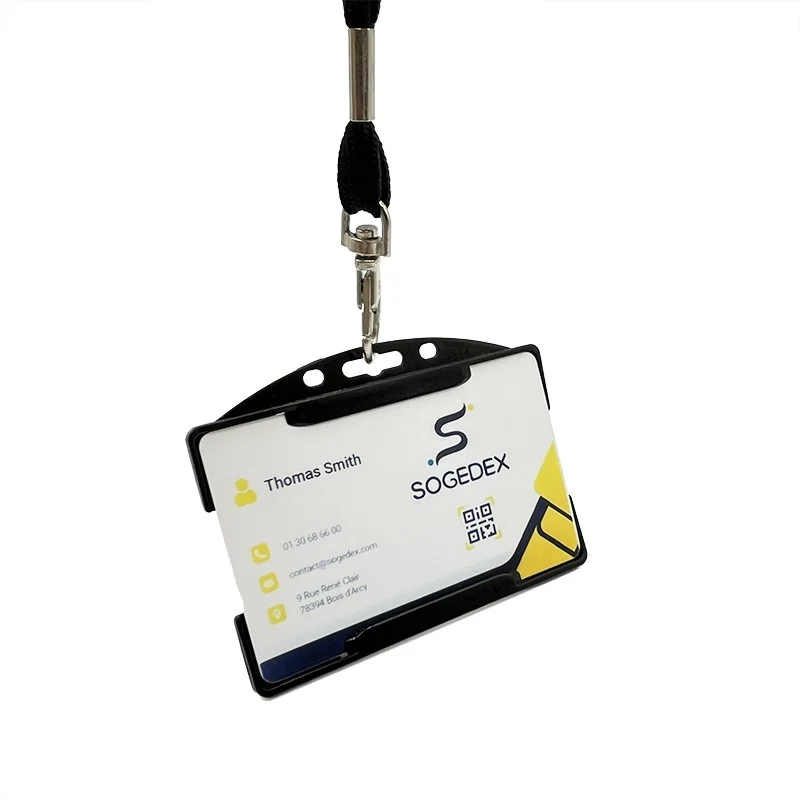 Porta badge aperto per una tessera nero