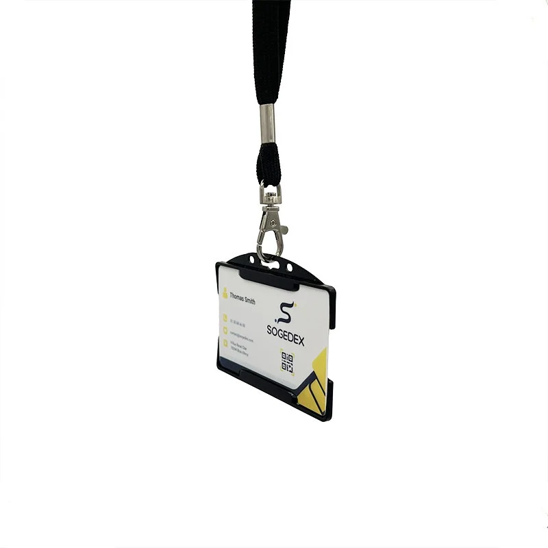 Porta badge aperto per una tessera nero