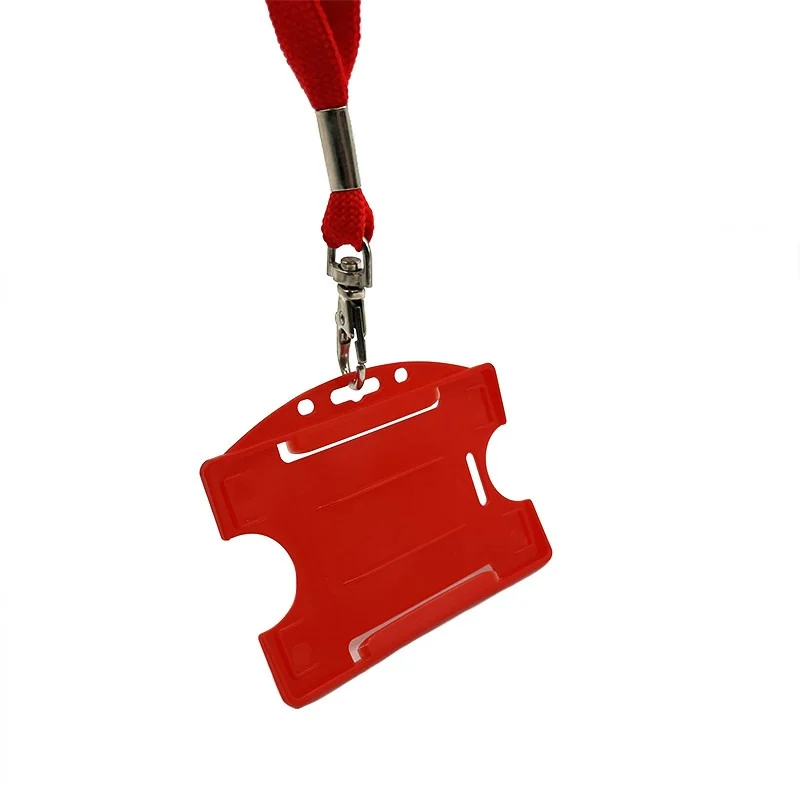 Porta badge aperto per una tessera rosso