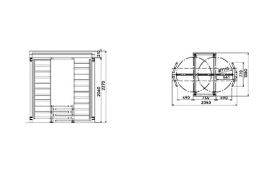 Tornelli a tutta altezza Kentaur FTS-L01 – Vulcano Sas Tornelli Kentaur FTS-L01 disegno